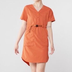 Women's REI Orange Short Sleeve Dress Size Medium